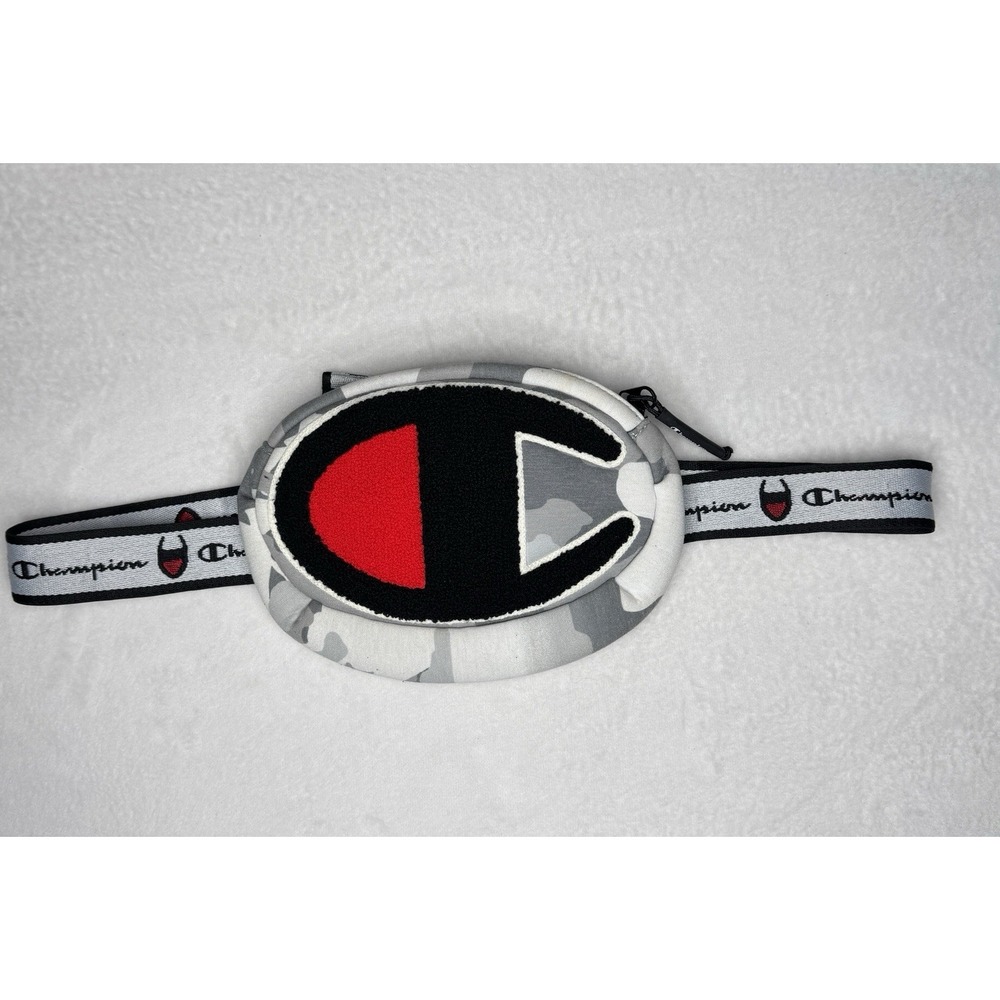 Champion‎ Prime Waist Pack/Fanny Pack/bag, Grey Camo Chenille Logo Unisex